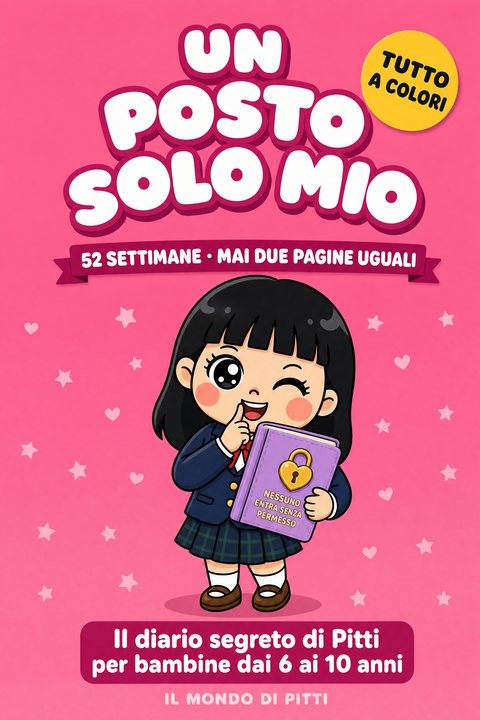 La copertina del diario Un Posto Solo Mio, con Pitti in divisa su fondo rosa